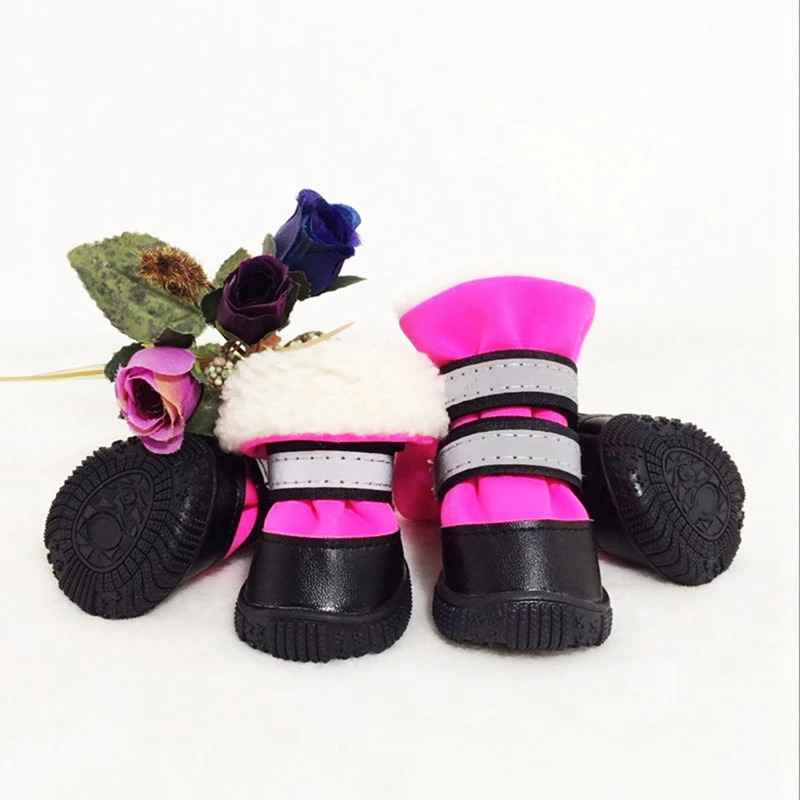 4 шт./компл. Зимняя обувь для собак Водонепроницаемая Обувь дождливой погоды