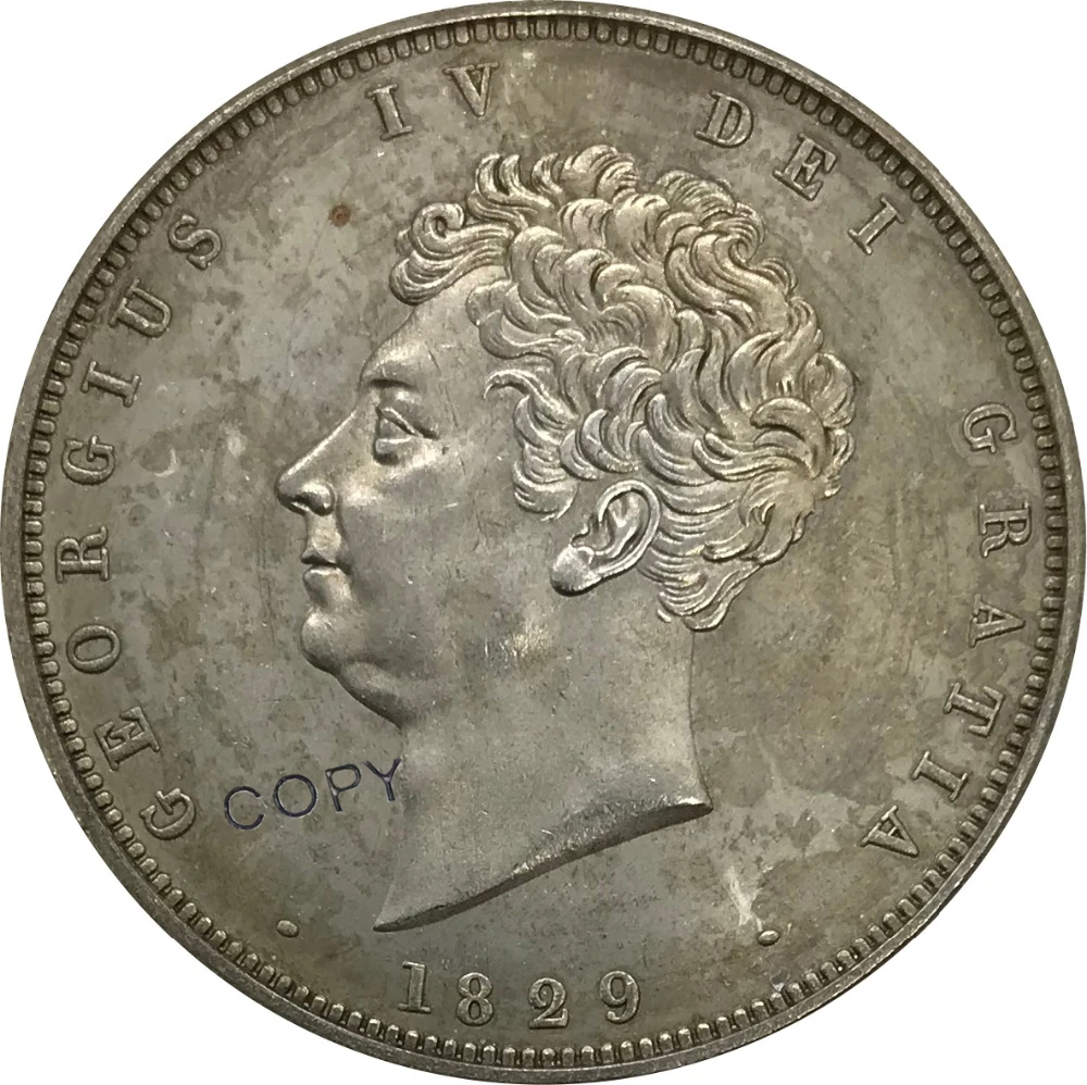 

Коллекционная медная копия монеты Джордж IV, полукороны Великобритании 1829 года