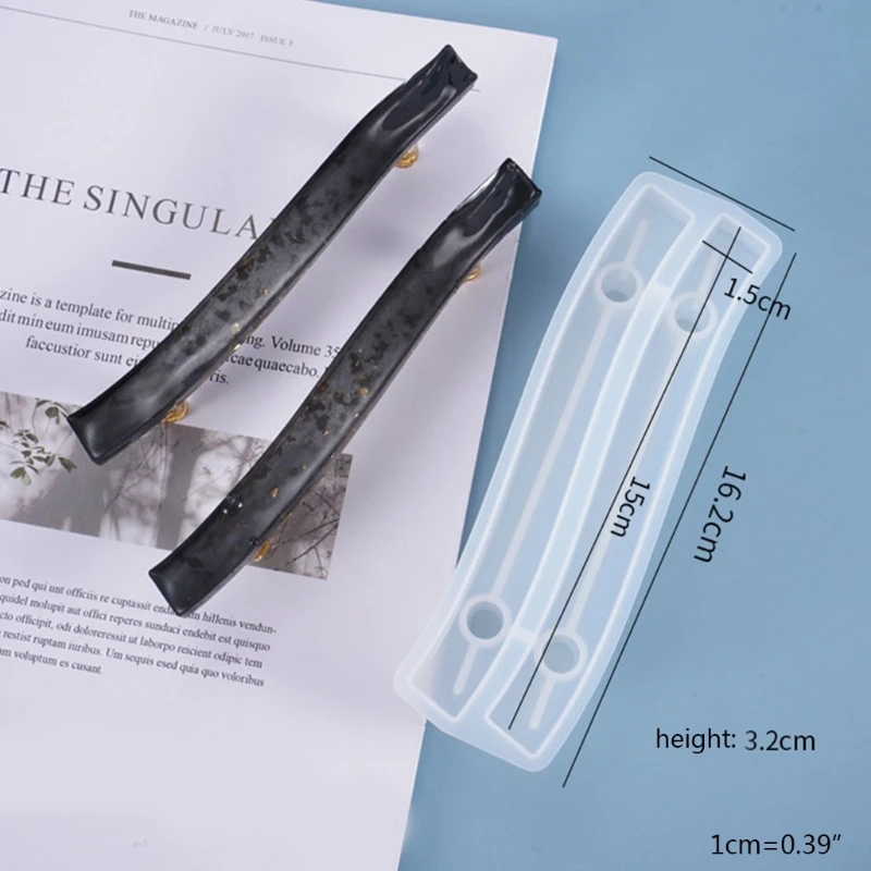 

Crystal Epoxy Resin Mold Fruit Plate Bending Handle Casting Silicone Mould DIY Crafts Jewelry Making Tool