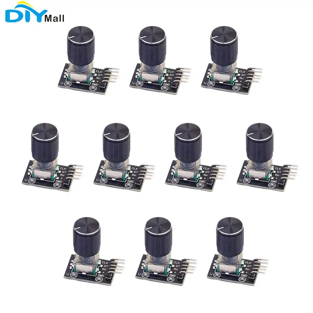 

10 шт., модуль датчика поворота на KY-040, 360 градусов, плата для разработки с водонепроницаемые шапки для Arduino