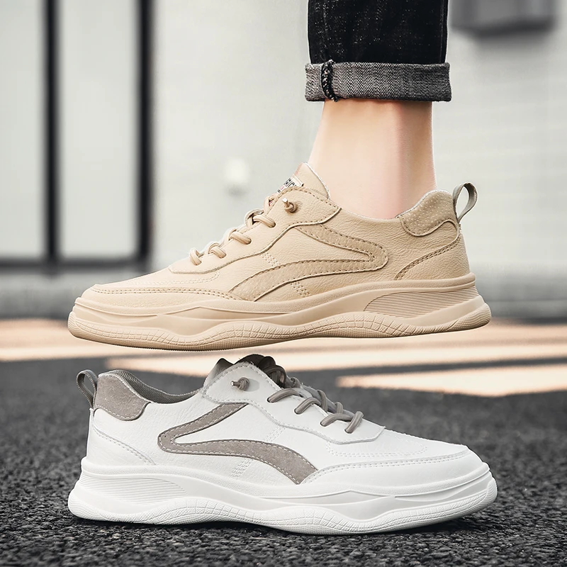 

Fashion Men Sneakers breathable Outdoor Trend Brand Men Casual Shoes leather Comfortable Wear Resistant Non-slip Men Shoes