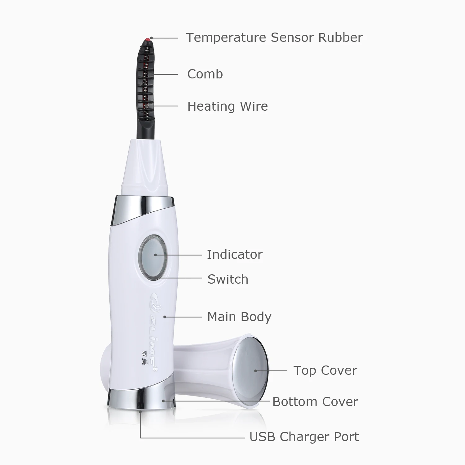 Мини USB перезаряжаемая электрическая гребень для завивки ресниц длинностойкая