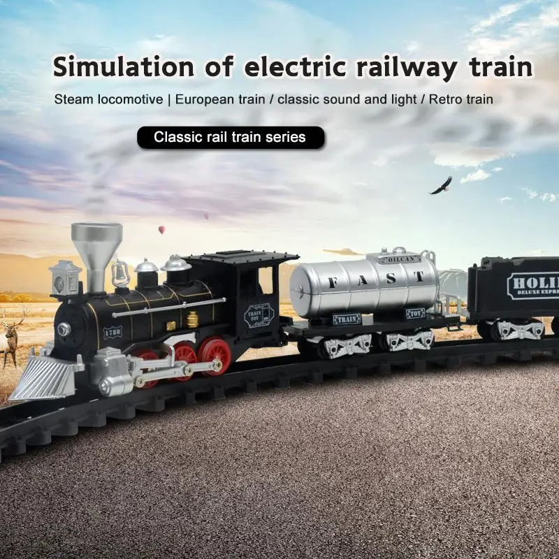 

2021 latest electric remote control rail train simulation model rechargeable train children's toy set children's gifts