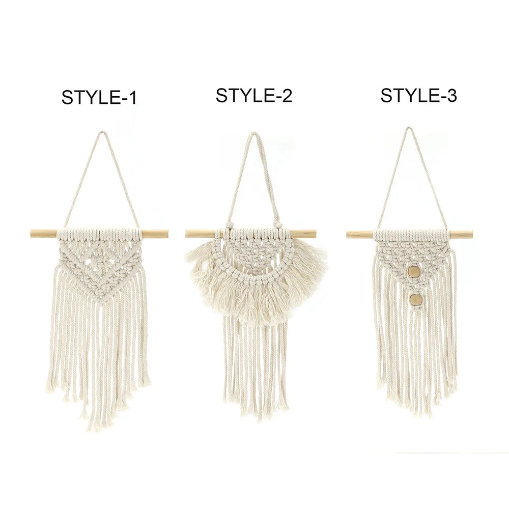 

Wall Hanging Bohemian Style Manual Woven Tassels Cotton Material Rope Hanging Tapestry Home Decoration Handicraft Art Gifts