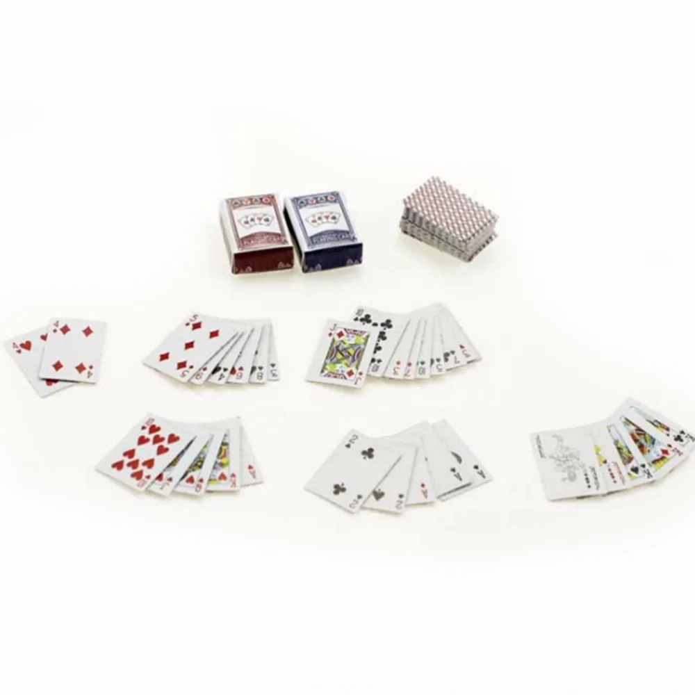 Мини-миниатюры для кукольного домика в масштабе 1:12 украшение покера карты