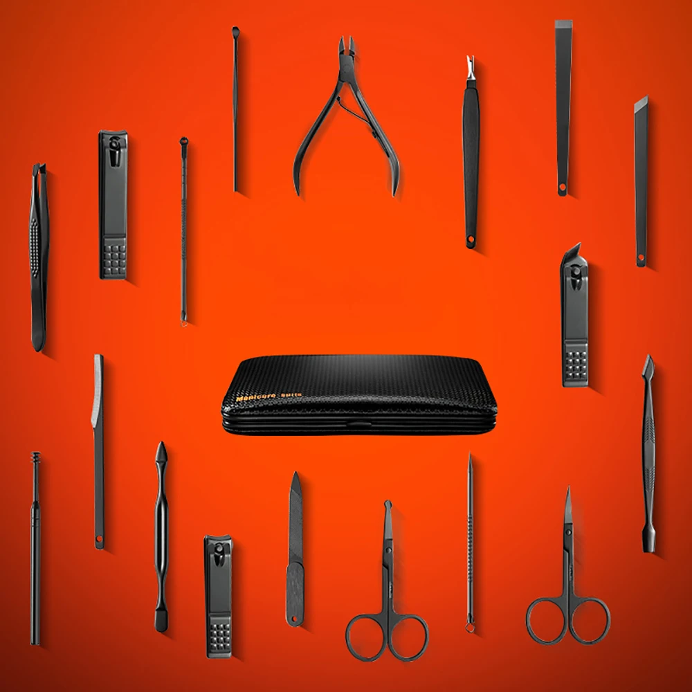 

18pcs Professional Nail Clipper Set Pedicure Clipper Tweezers Nail Clipper Manicure Cutter Beauty Nail Tools
