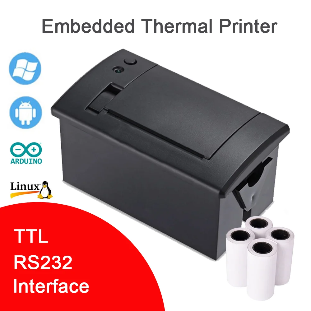 

QR701 TTL RS232 Printer Embedded POS Receipt Printer 58mm ATM Thermal Ticket Micro Panel USB Arduino Linux Engineer Encoding