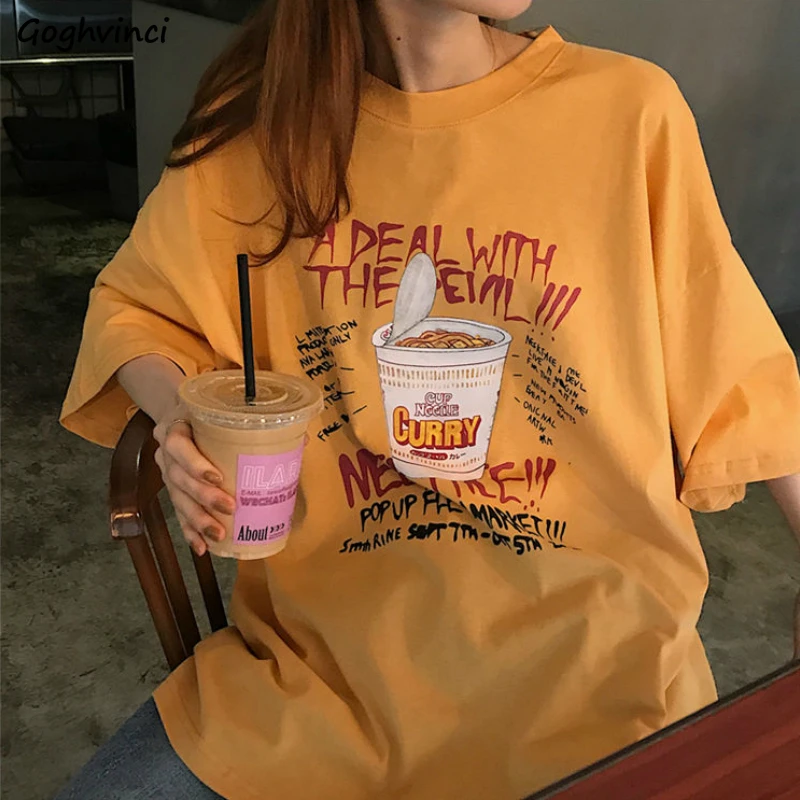 Женские футболки с коротким рукавом летние свободные в стиле Харадзюку для