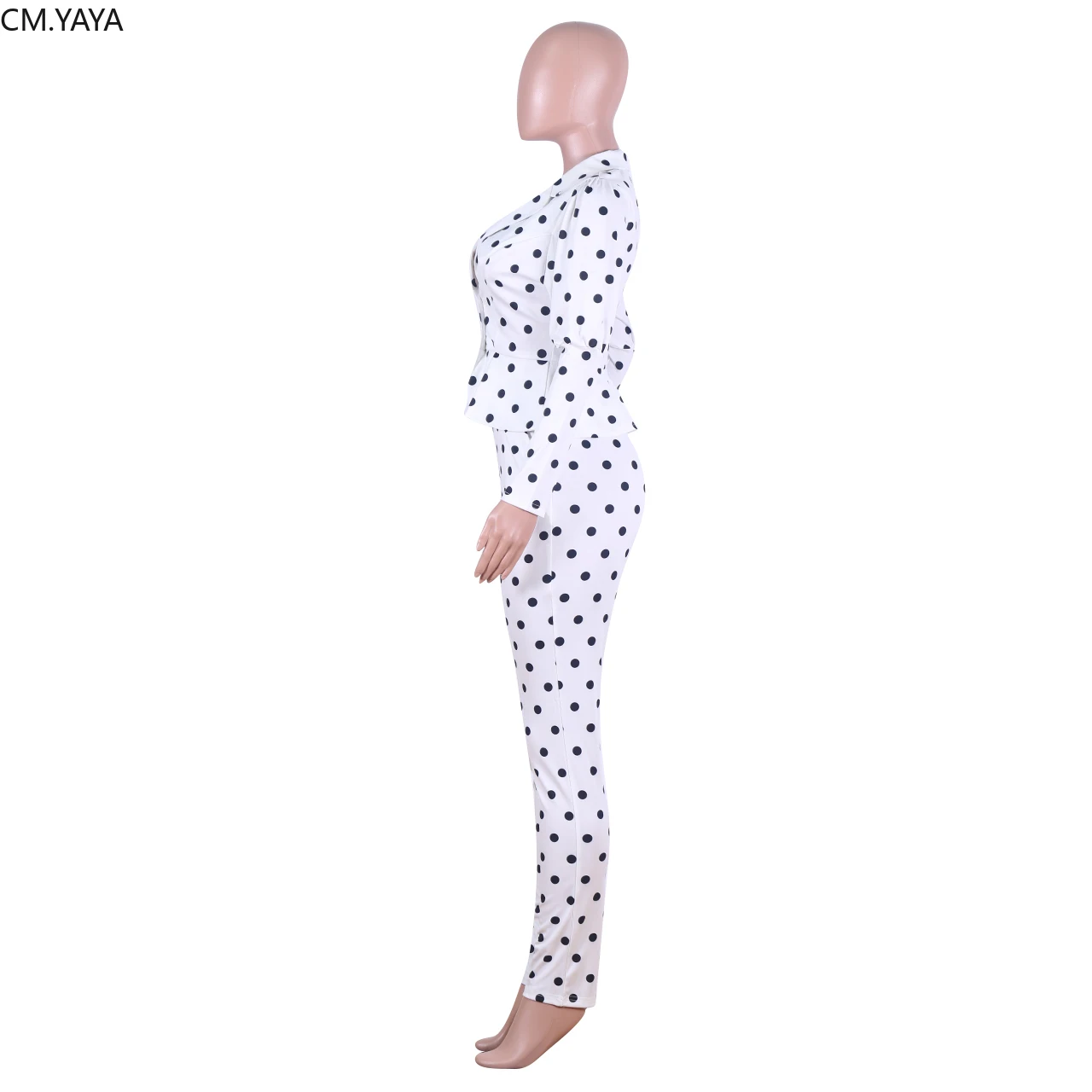 Женский осенне-зимний спортивный костюм GL в горошек пиджак с длинным рукавом и