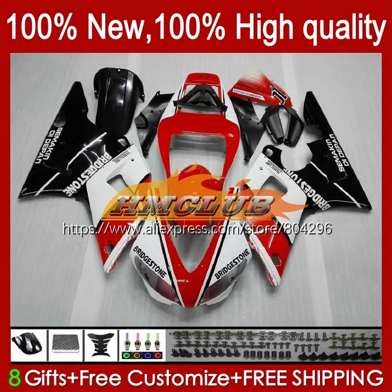 Body For YAMAHA YZF R 1 YZF 1000 YZFR1 98 99 121No.11 YZF-1000 YZF R1 YZF1000 98 WHITE RED BLK 99 YZF-R1 1998 1999 Full Fairings