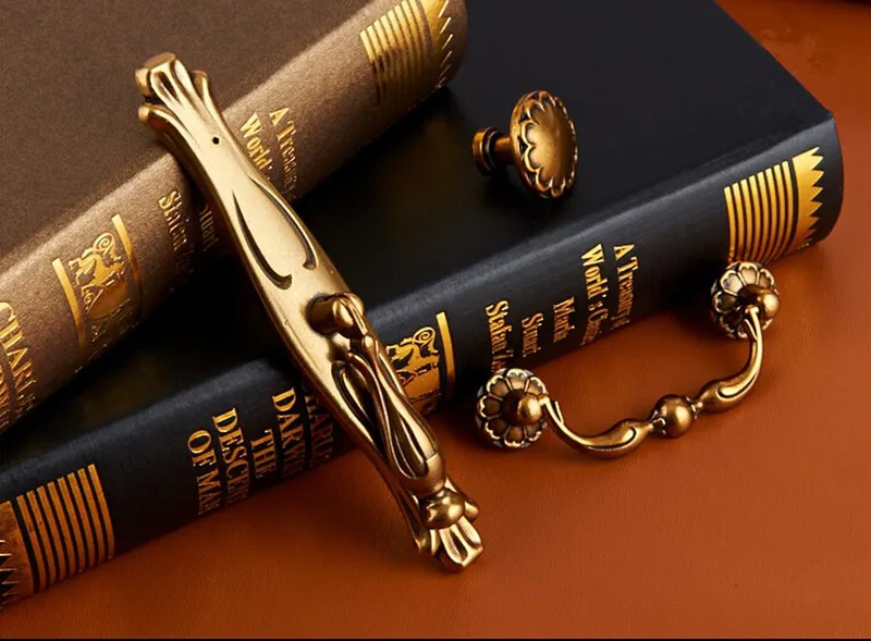 2 шт. бронзовые ручки для комода выдвижных ящиков кухонного шкафа в деревенском