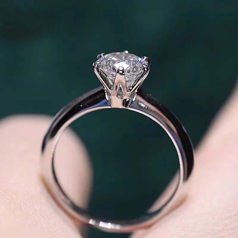 

С сертификатом, производство Китай, роскошный оригинальный из белого золота 18 карат кольца Solitaire 1.0ct лаборатории обручальных колец с искусс...