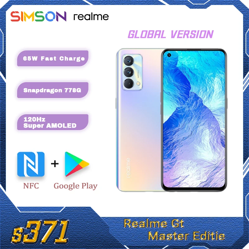 

Realme GT Master Edition Global Version Smartphone Snapdragon 778G Octa-core 128GB/256GB 6.43"120Hz Super Super Dart 65W AMOLED