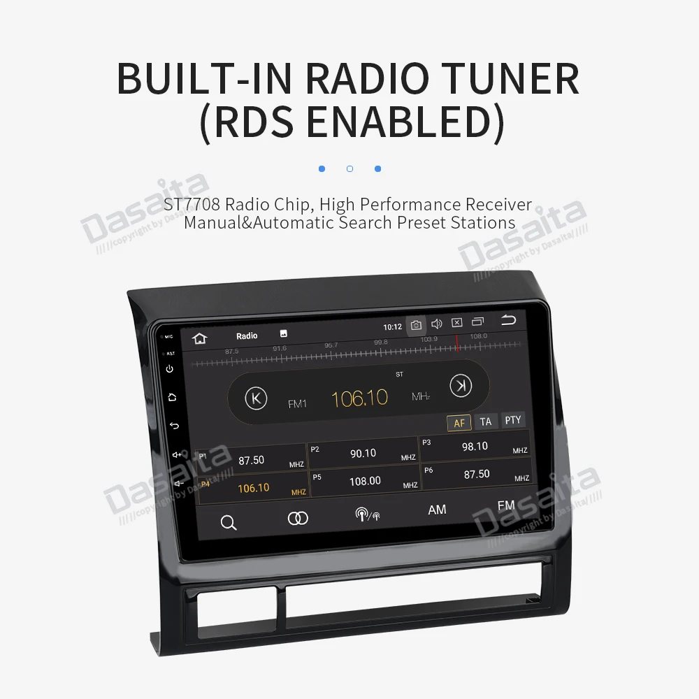 Dasaita Android 9,0 автомобильный стерео " ips экран для Марка Toyota Tacoma радио 2011 2012 gps навигация Bluetooth TDA7850 32G rom MP3