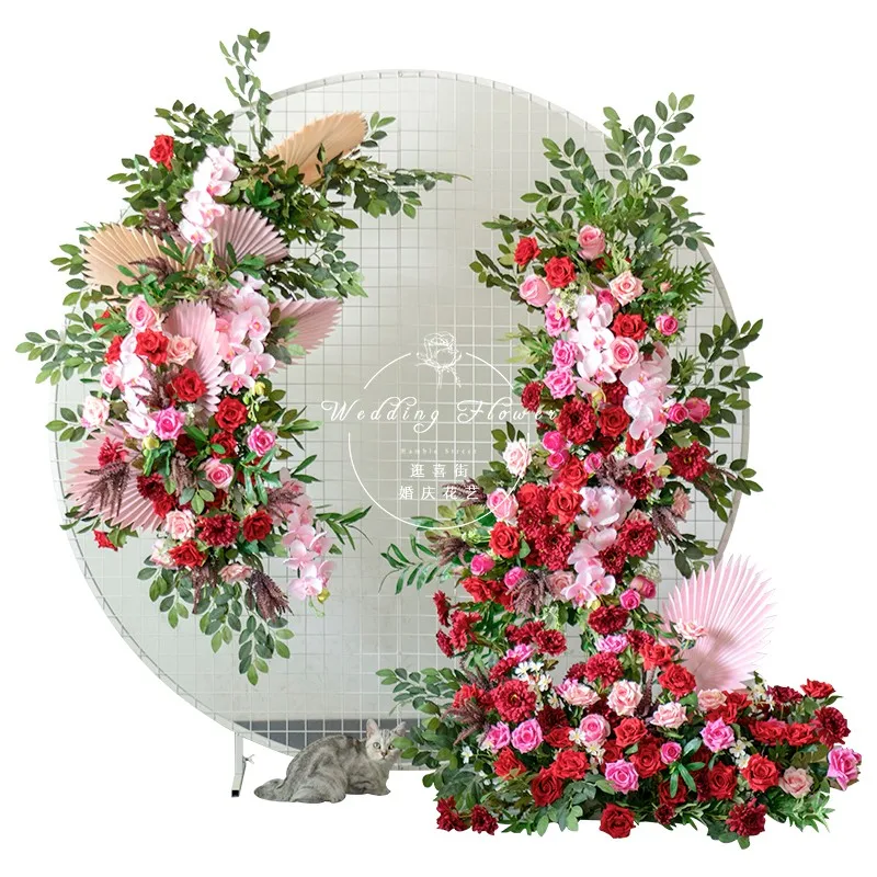 

Искусственные цветы из кованого железа, свадебный реквизит, ряд цветов