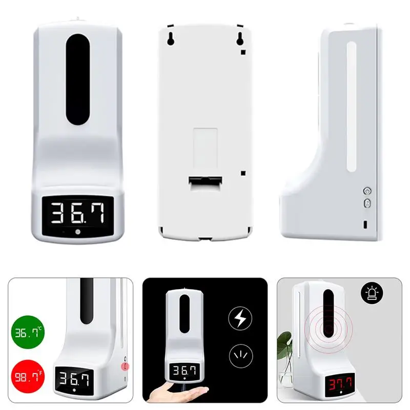 

2 In 1 Infrared Thermometer Automatic Soap Dispenser USB Charging Temperature Measurement And Disinfection Integrated Machine