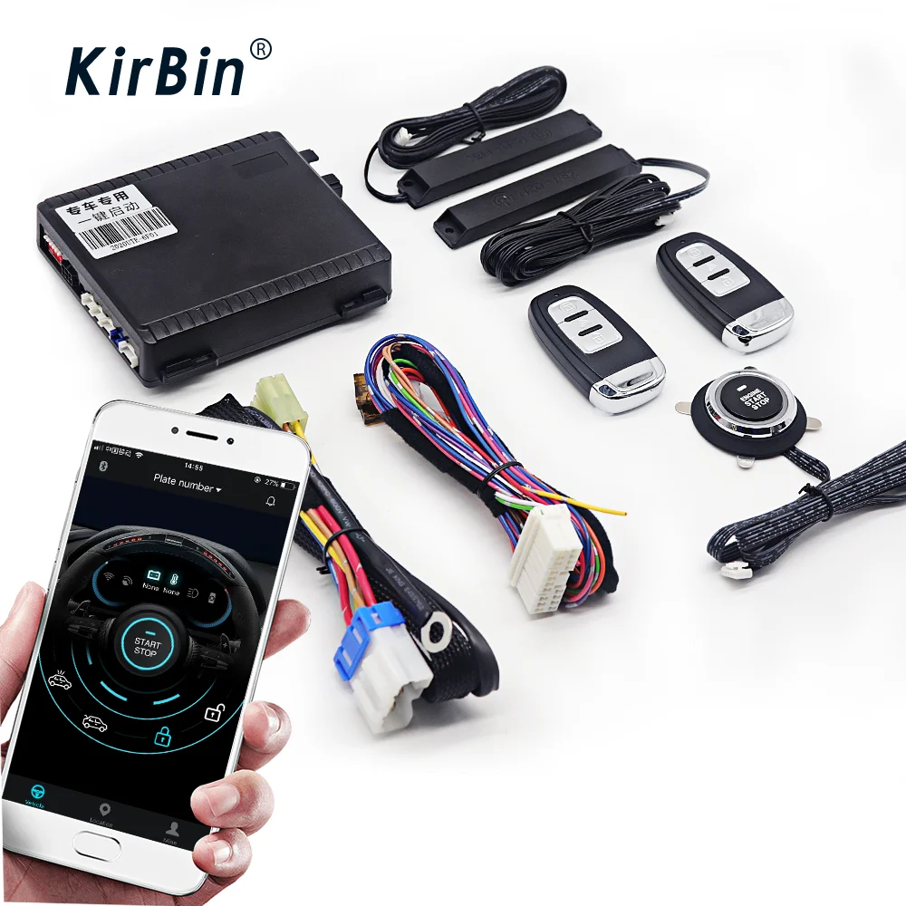 

keyless entry car and use Start stop button start engine,Remote Starter Kit For Car,Mobile application remote,Car alarm control