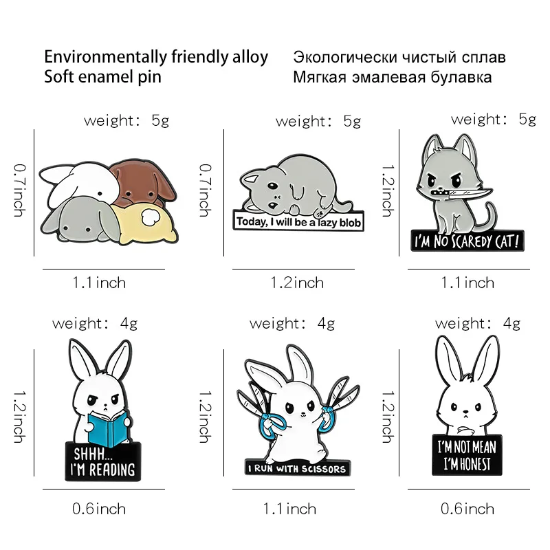 

Today,I Will Be A Lazy Blob Enamel Pin Custom Cute Rabbit Brooch Denim Lapel Pin Badge Cartoon Animal Jewelry Gift 2021Wholesale