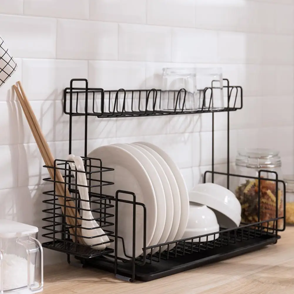 Сушилка для посуды набор 2 х уровневые Кухня органайзер Инструменты плита ложка