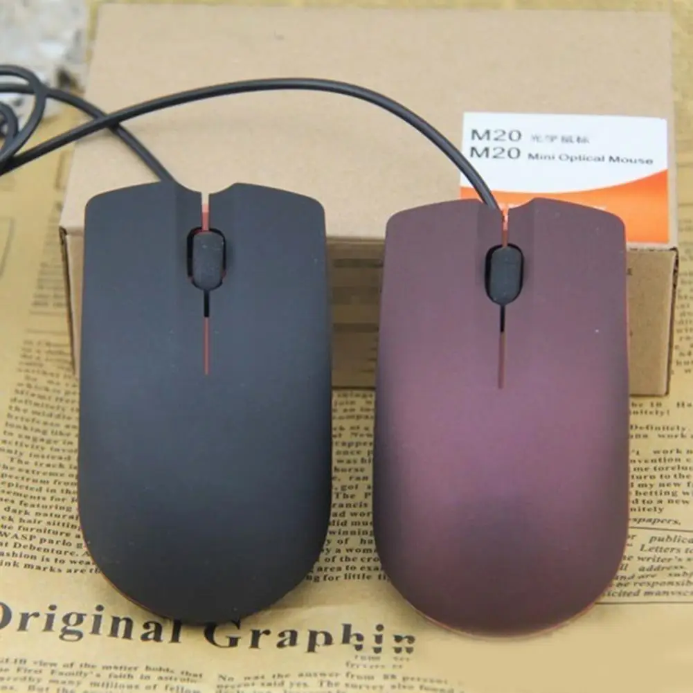 

M20 Wired Mouse Frosted High Sensitivity Ergonomic Plug and Play Mini Optical Computer Mice 1000DPI Desktop Mice