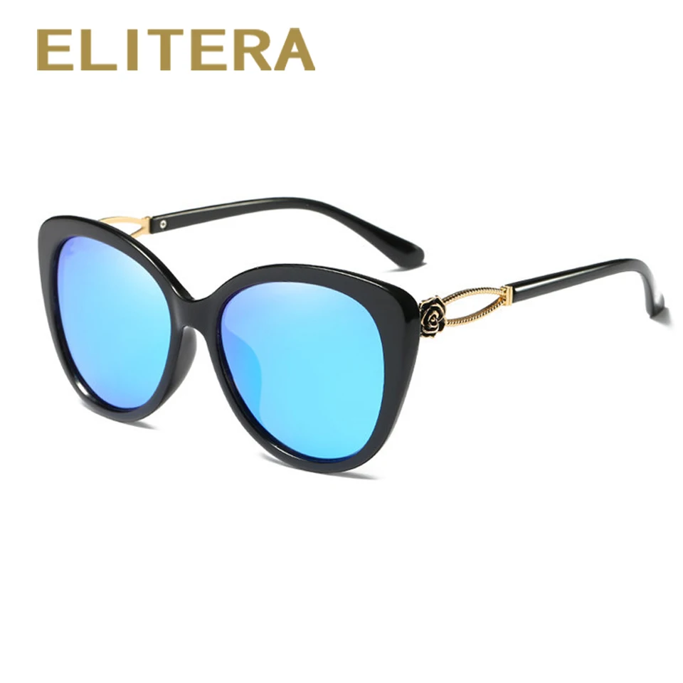 Модные женские солнцезащитные очки ELITERA с зеркальными бабочками и резьбой в