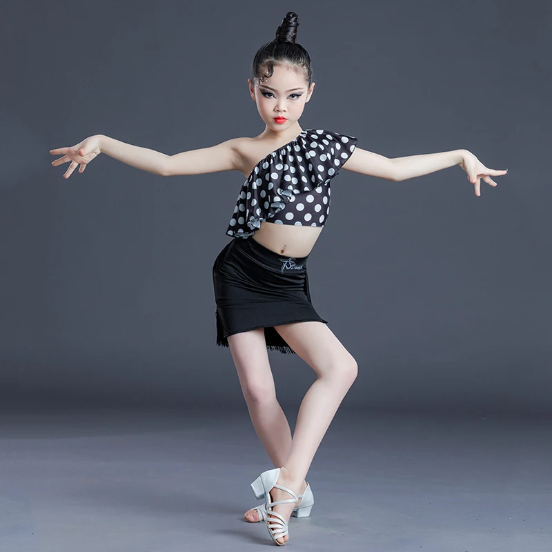 Юбка для латинских танцев с бахромой в горошек девочек BL5831 | Тематическая одежда