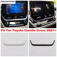 car center console air condition vent outlet cover trim for toyota corolla cross 2021 matte carbon fiber interior accessories