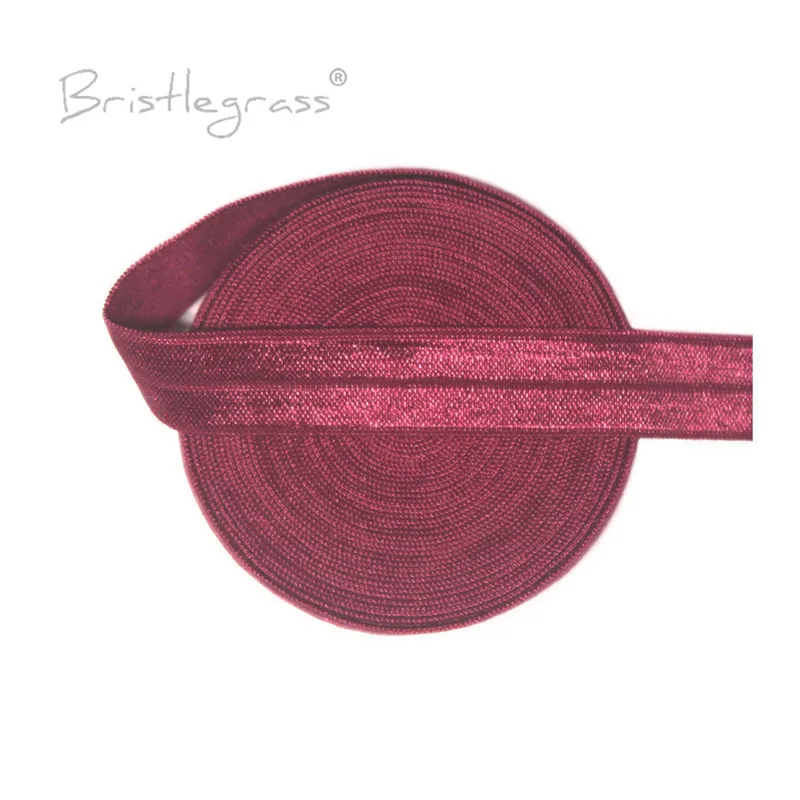 

BRISTLEGRASS 5 Yard 5/8" 15mm Sherry FOE Fold Over Elastics Spandex Satin Kids Hairbands Headbands Lace Trims DIY Sewing Notions