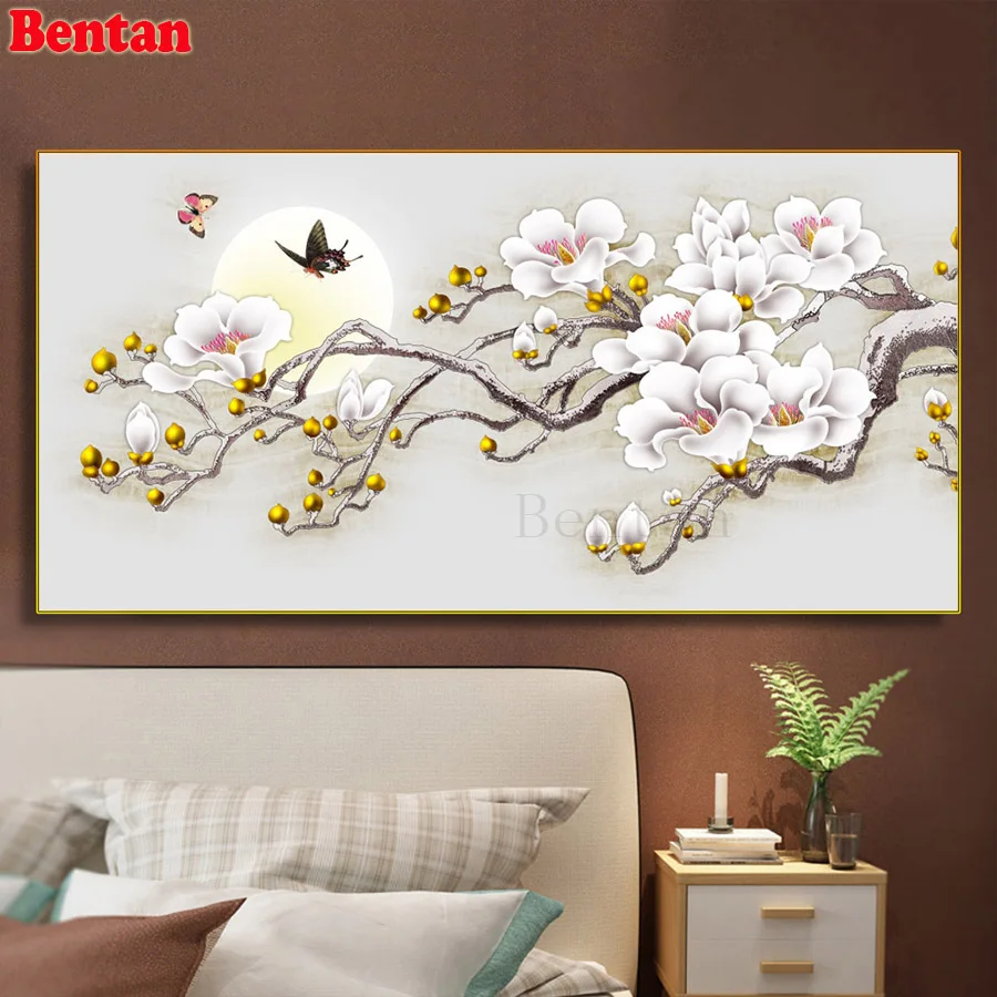 Алмазная живопись в китайском стиле 3d Магнолия вышивки диаманта цветы Набор для