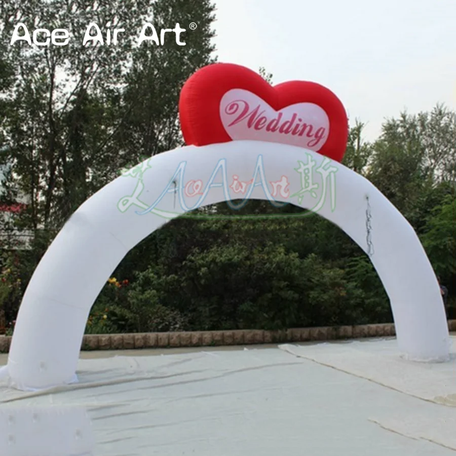

Majestic Inflatable White Arch With Heart On The Top For Valentine's Day/Advertising/Party Decoration Made By Ace Air Art