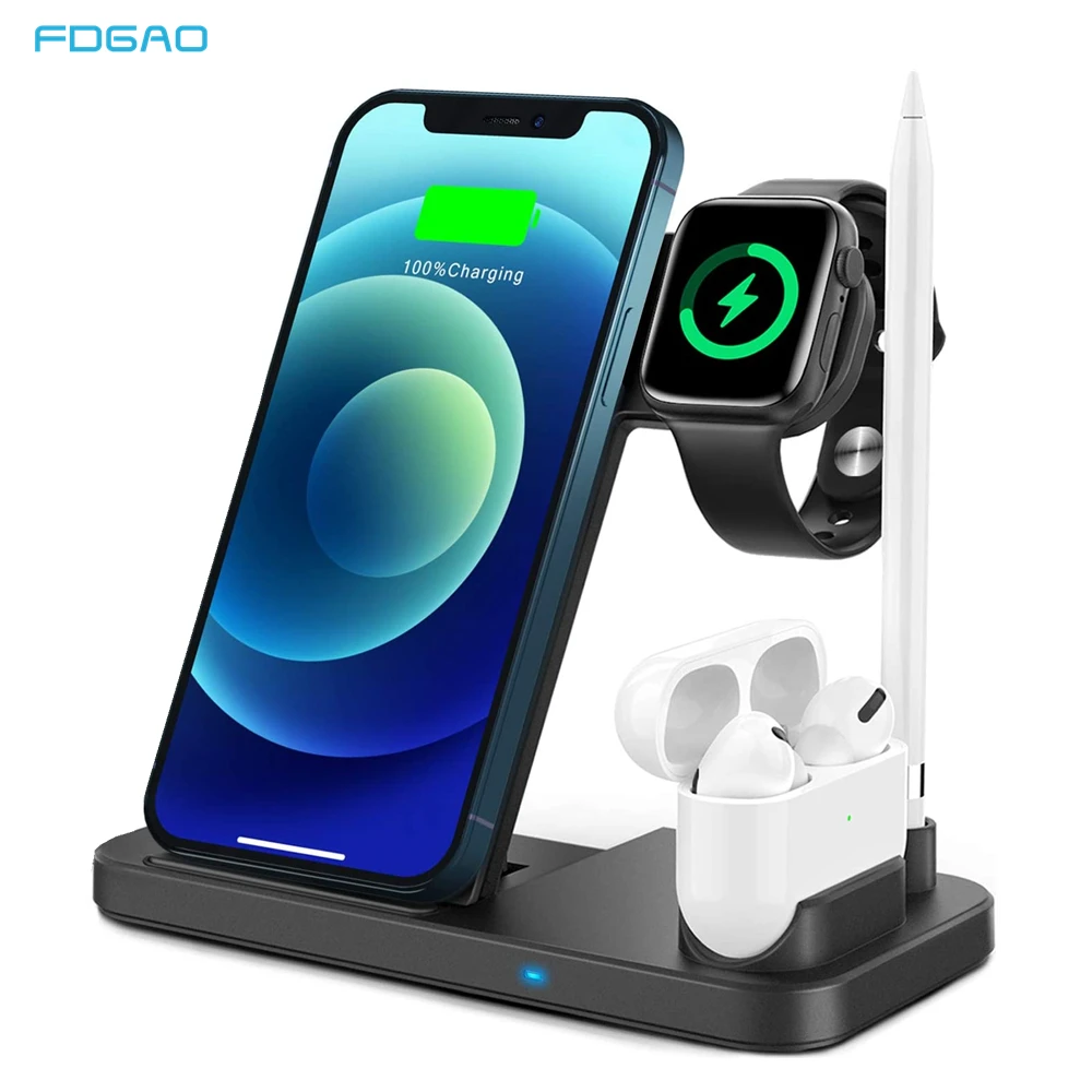 

4 in 1 Wireless Charger for iPhone 14 13 12 11 XS XR XS Max 8 Apple Watch 7 SE 6 5 Airpods Pro 3 10W Fast Charging Dock Station