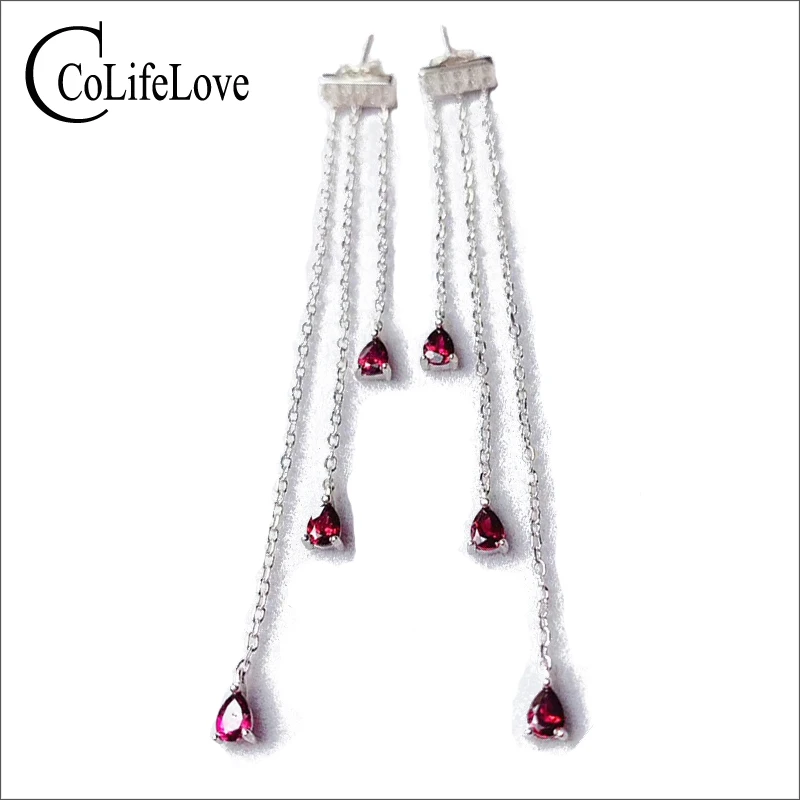 Женские серебряные Длинные серьги подвески 3 мм х 4 мм|Серьги-подвески| |