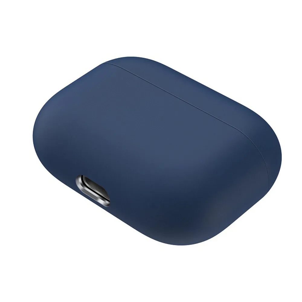 Ультра тонкий силиконовый чехол для Airpods Pro зарядный защитный с светодиодный