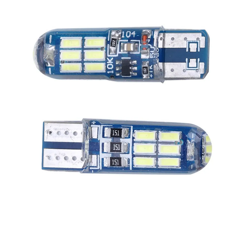

2PCS Silicone Car Led T10 4014 15smd Canbus Width Light W5w License Plate Light Car Accessories License Plate Lights