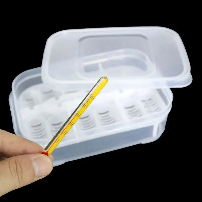 12 Holes Reptile Egg Incubation Tray With Thermometer Incubating Gecko Lizard Snake Eggs Tool | Дом и сад