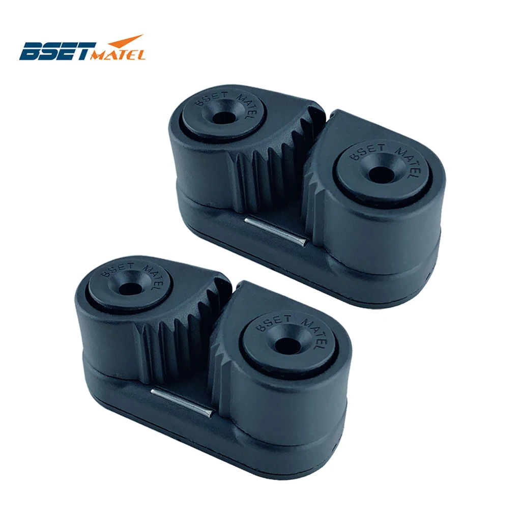 

2X Black Composite 2 Row Matic Ball Bearing Cam Cleat Marine Boat Pilates Equipment Fast Entry Rope Wire Fairlead Sailboat