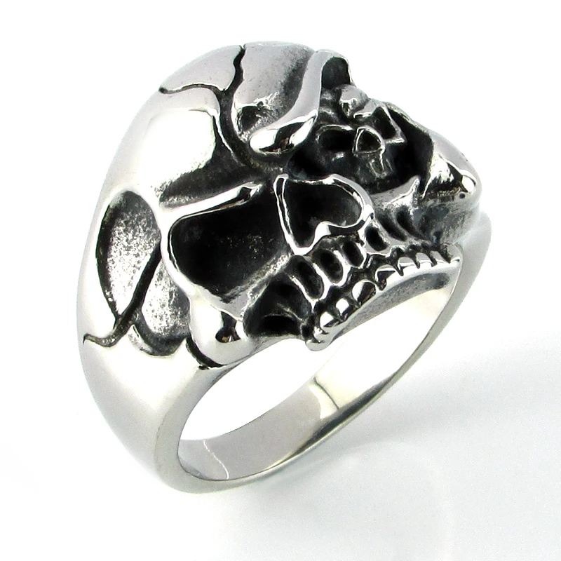 Free Shipping Punk 316L Stainless Steel Silver Color Black Biker Dragon Claw Skull For Man Motorcycle Chain Ring Jewelry | Украшения и
