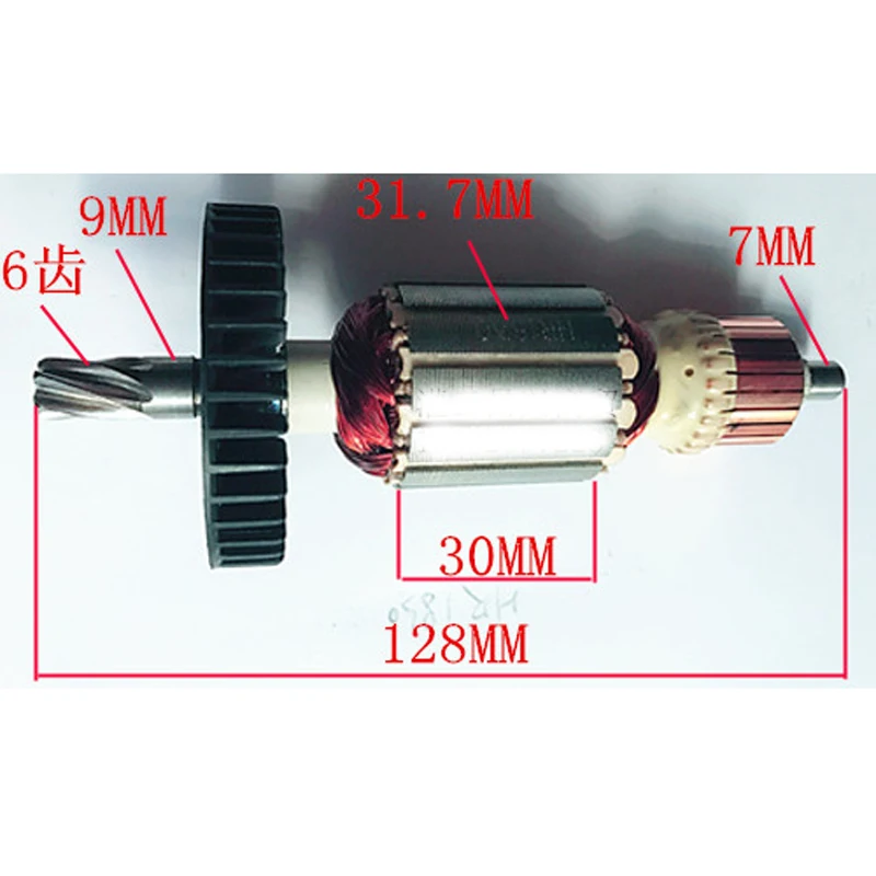 

Electric Hammer 6teeth Armature Rotor Replace For Makita Hr1830 Ac220-230v Electric Hammer Impact Drill Repair Spare Parts