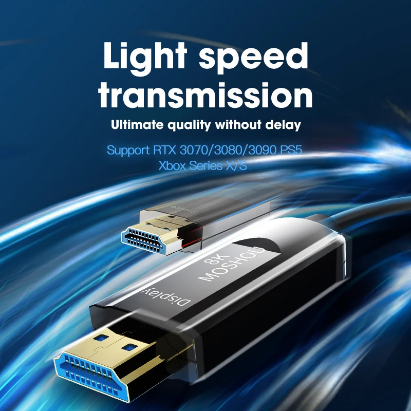 Оптический кабель MOSHOU HDMI 2 1 Для PS5 8K 60 Гц 4K 120 48Gbs с Аудио шнуром HDR без потерь