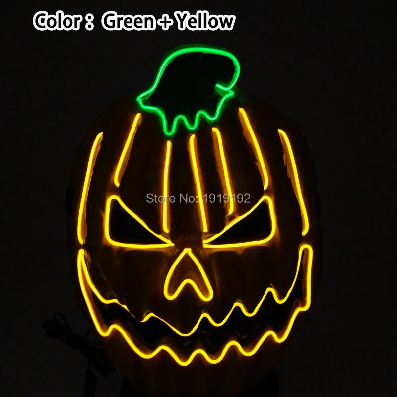 EL wire маска светильник неоновый светодиодный маска для Хэллоуина завтра земля страшный косплей маски для вечеринки от 3V устойчивый на водителя - Цвет: type 33