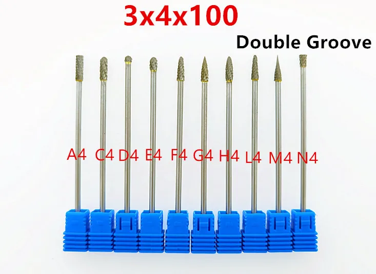 1pcs 3x4x100mm Tungsten Carbide Burr 3mm rob for dremel grinder grinding cutting rotary tools