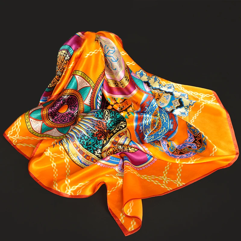 Женский квадратный шарф из 100% натурального шелка 2021 шейный Ханчжоу большой