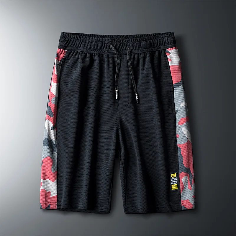 

Camouflage Mesh Shorts men's loose trend splicing beach pants thin medium pants straight swimshort