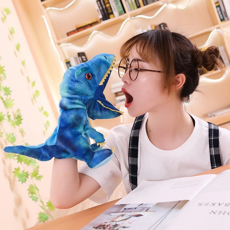 

Animal Toy Puppet with Movable Opening Toy Dinosaur Hand Puppet Plush Toy Doll Parent-Child Interaction Plush Puppet