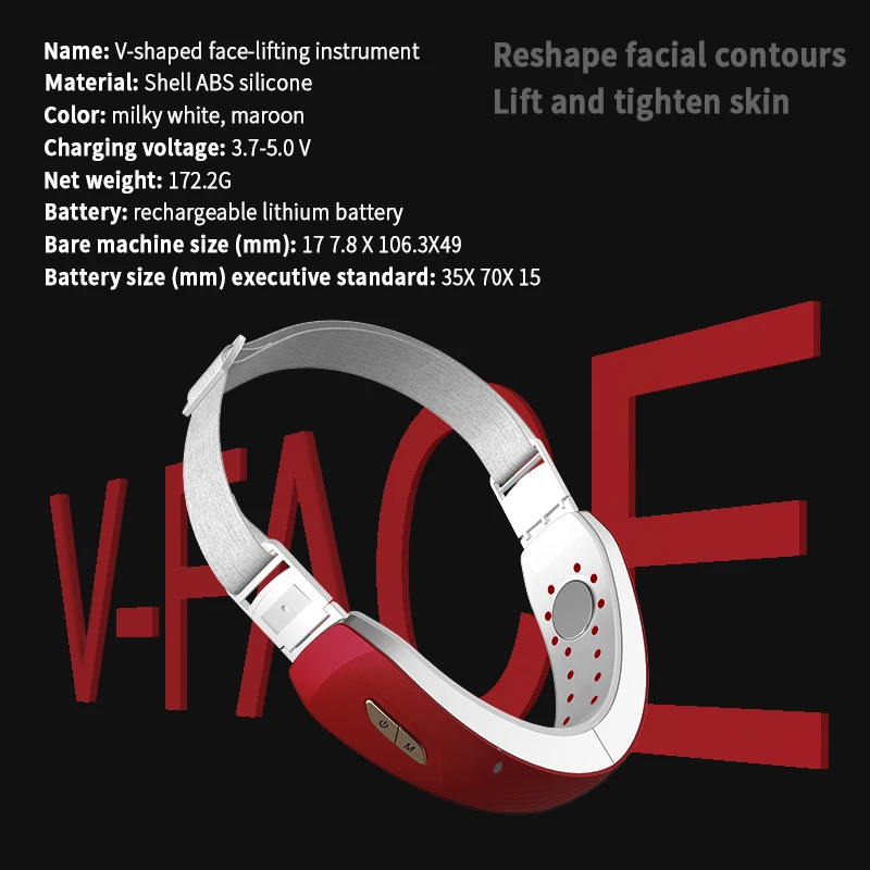 

Skin CareFace Up Belt Remote Control Blue LED EMS Intelligent V-face Instrument Reduce Double Chin Facial Lifting Tool