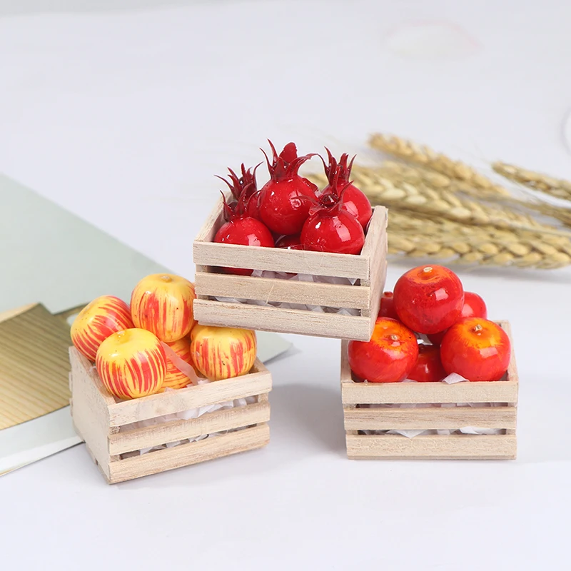 

1:12 Dollhouse Miniature Mini Fruit Box Model Fruit Basket Fruit Tray Furniture Decoration Accessories Food Toy
