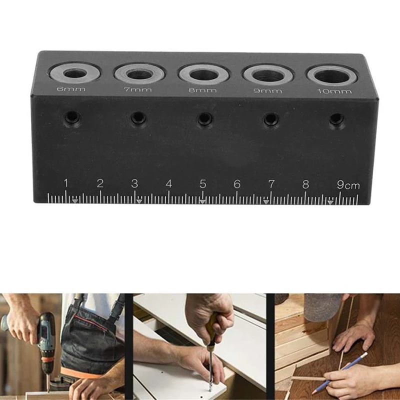 

90 Degree Bagged Hole Tool Kit Drill Right Angle Guide Pin Fixture Aluminum Alloy Drill Guide Hole Locator