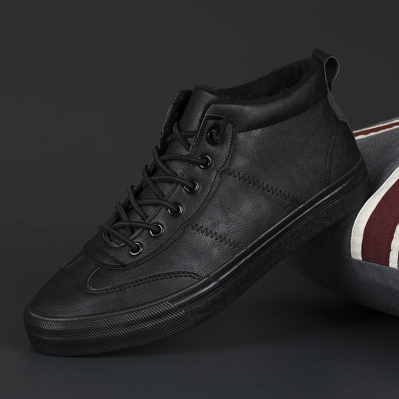 

Мокасины мужские высокие, уличная модная кожаная обувь на плоской подошве, классические удобные повседневные туфли с вулканизированной по...