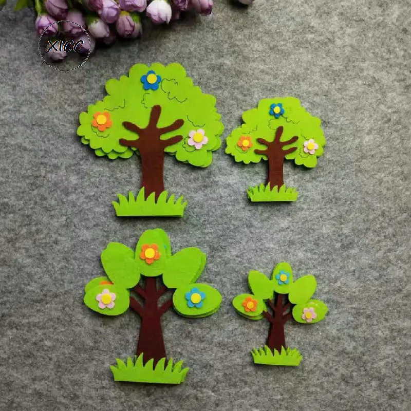 

Felt Non Woven Green Tree Leaves Patch Kindergarten School Wall Decoration Kids Classroom Handwork Diy Crafts Accessories Patch