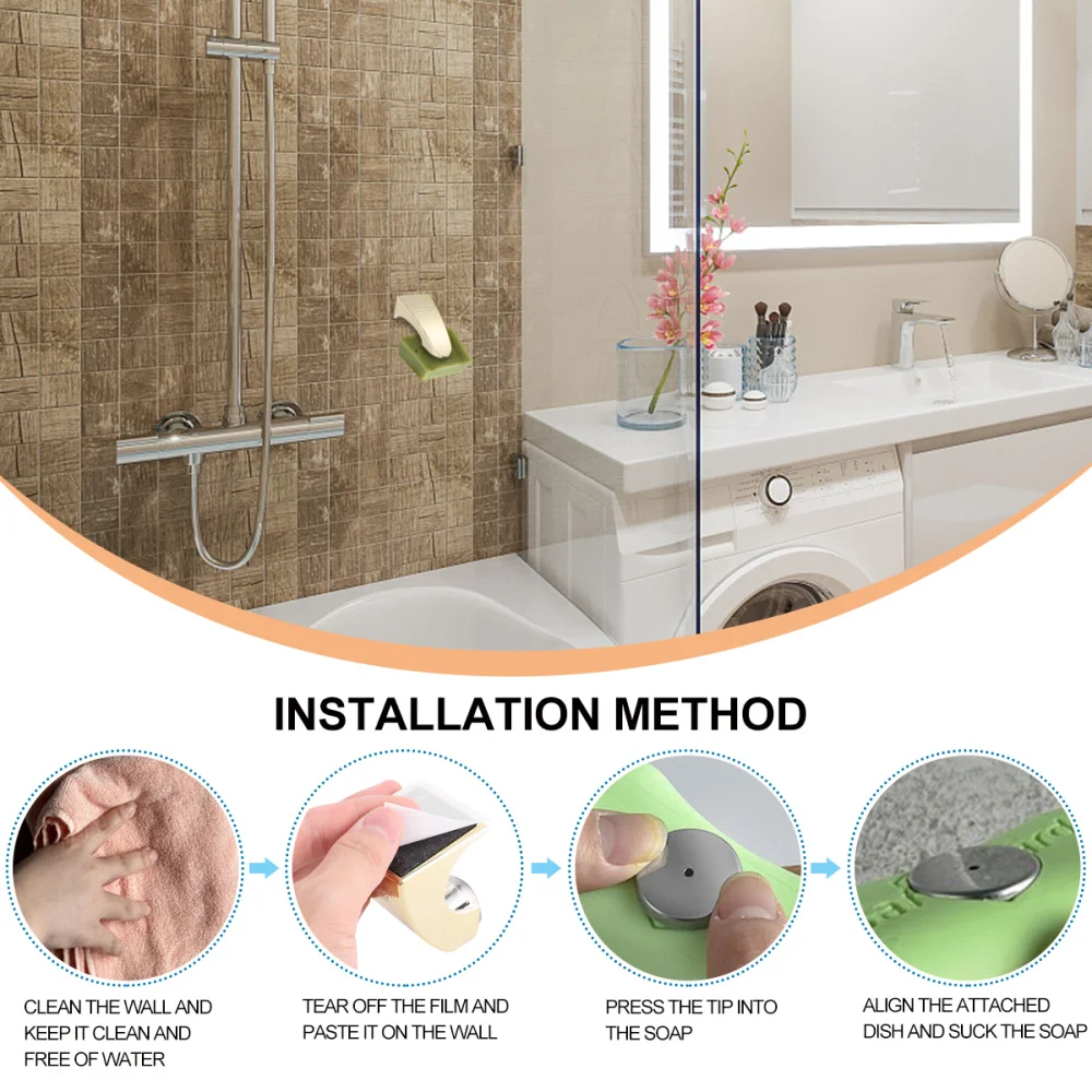 

1Pc Electroplate Magnetic Soap Holder Suspension Soap Holder Quick-to-dry Soap Rack (Silver)